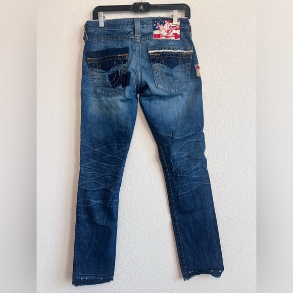True Religion Boyfriend Patch Low Rise Jeans Size 24 - Picture 4 of 10